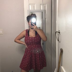 Anchor red skater dress